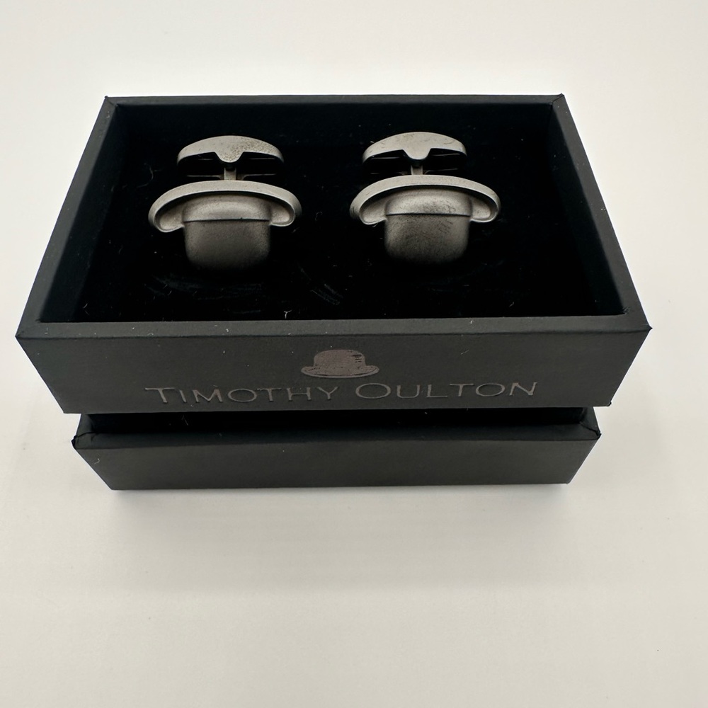 Matt Black Bowler Hat Cufflinks